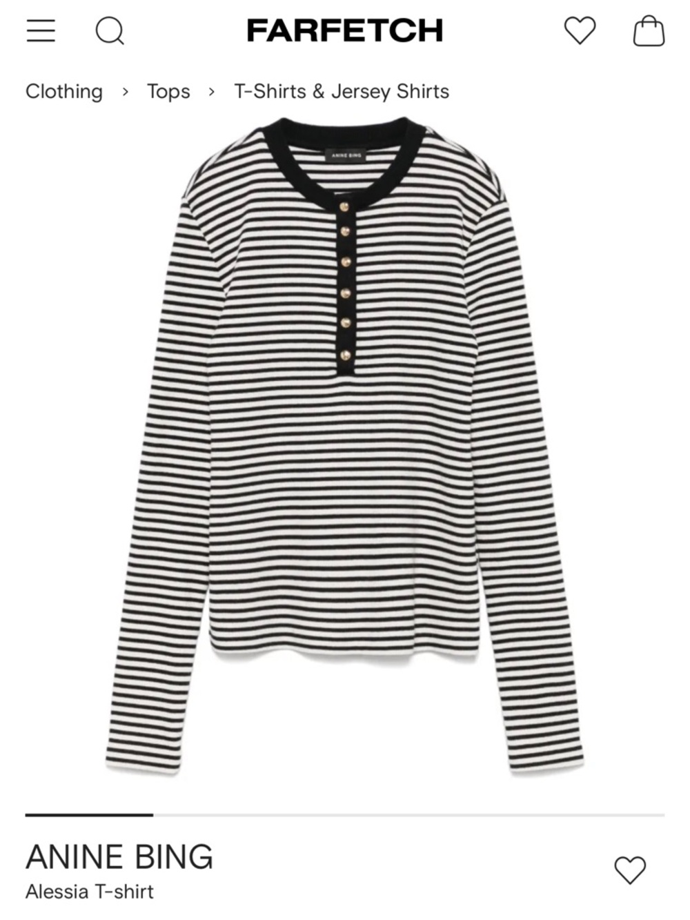 Anine Bing Alessia Long Sleeve Tee